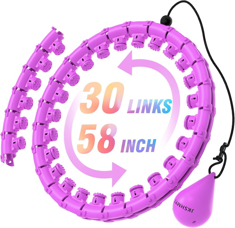 JKSHMYT Weighted Hula Circle Hoops for Adults Weight Loss, Infinity Fit Hoop Plus Size, 30 Detachable Links, Exercise Hoop for Women and Beginners - Image 1
